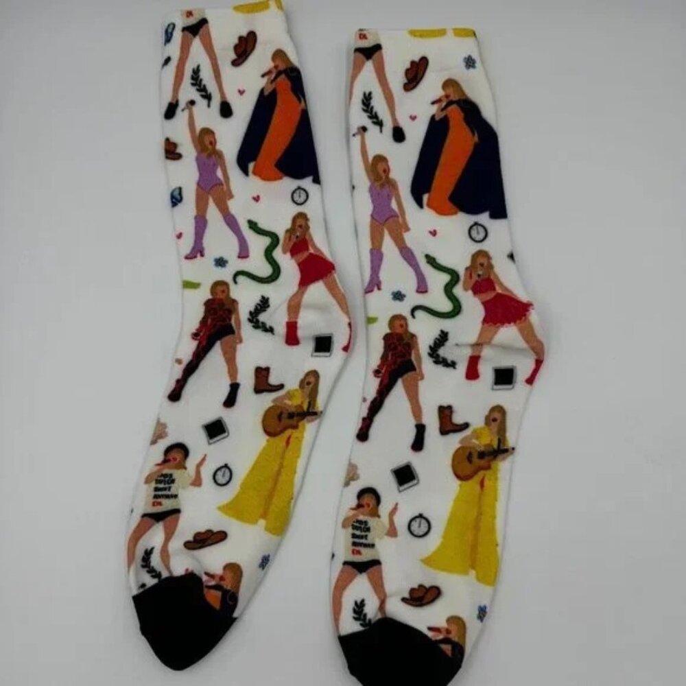 New Taylor Swift Colorful Socks 1-Pair One Size 5-11 OSFM